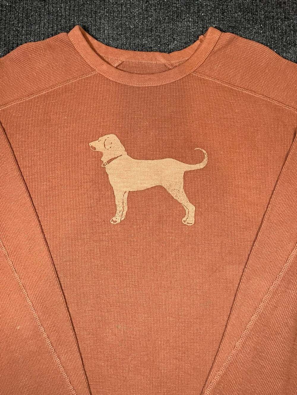 The Black Dog Thermal Long Sleeve Shirt Size M Rust Orange Life Off The Leash